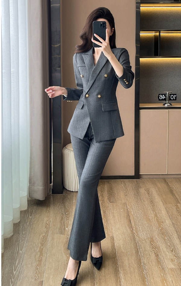 Stripe business suit business suit pants 2pcs set