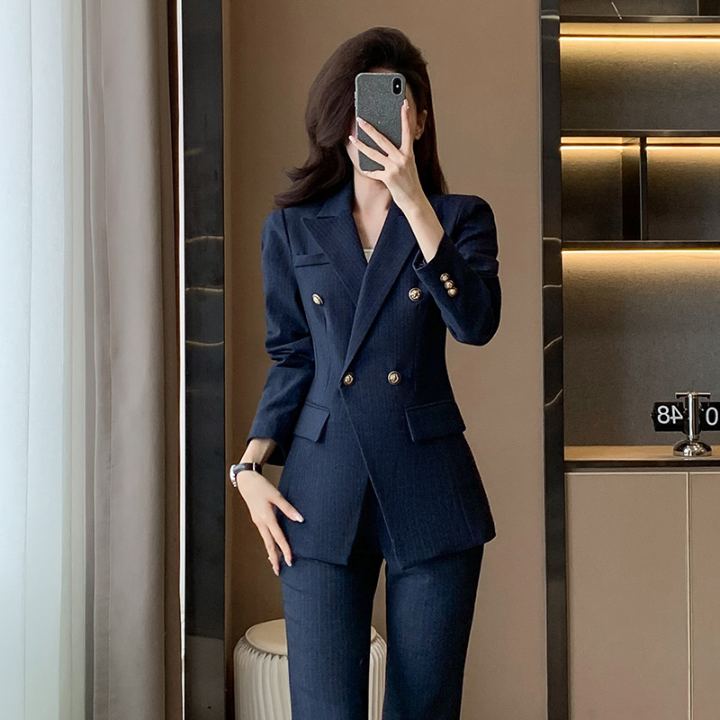 Stripe business suit business suit pants 2pcs set