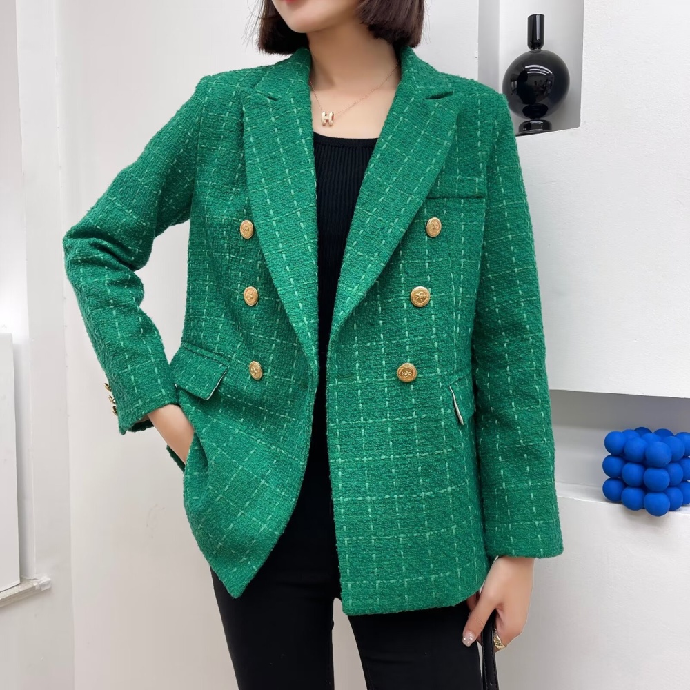 Fashion plaid business suit spring and autumn coat for women