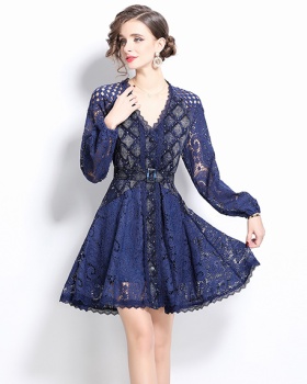 Slim European style lace enticement dress for women