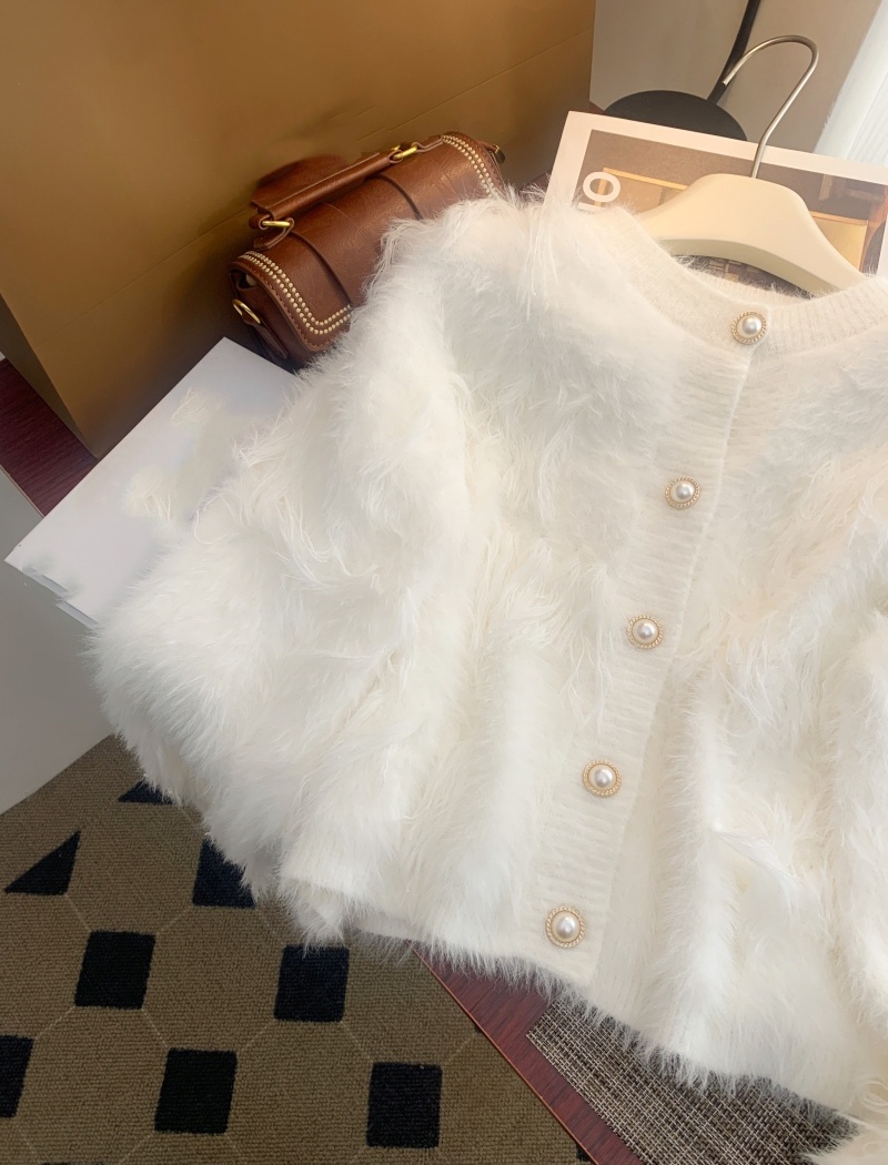 Round neck sweater coat for women