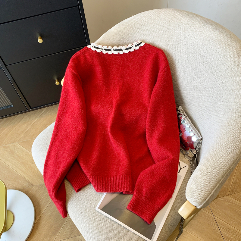 Knitted show young sweater slim all-match cardigan for women