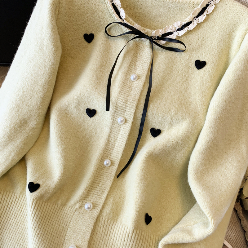 Spring France style cardigan chanelstyle heart tops