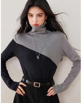 High collar sweater Western style bottoming shirt for women