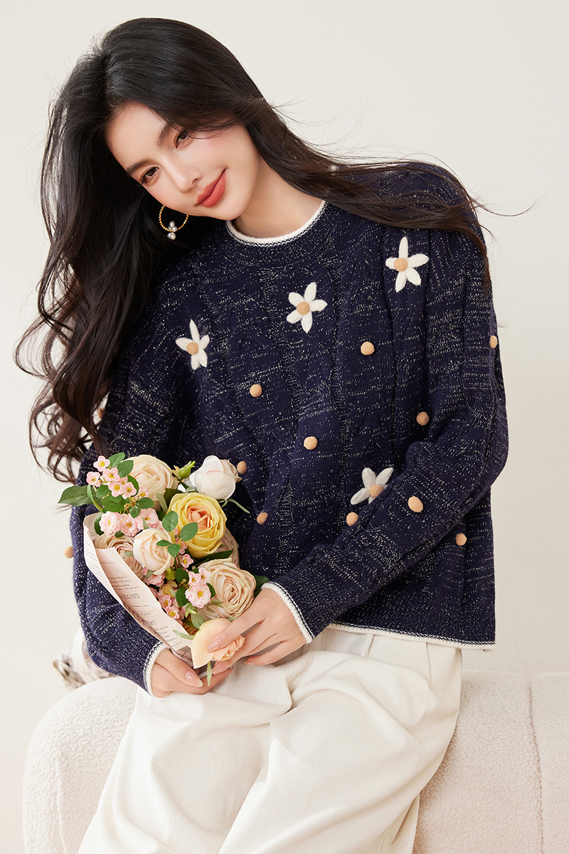 Crochet autumn and winter show young sweater for women