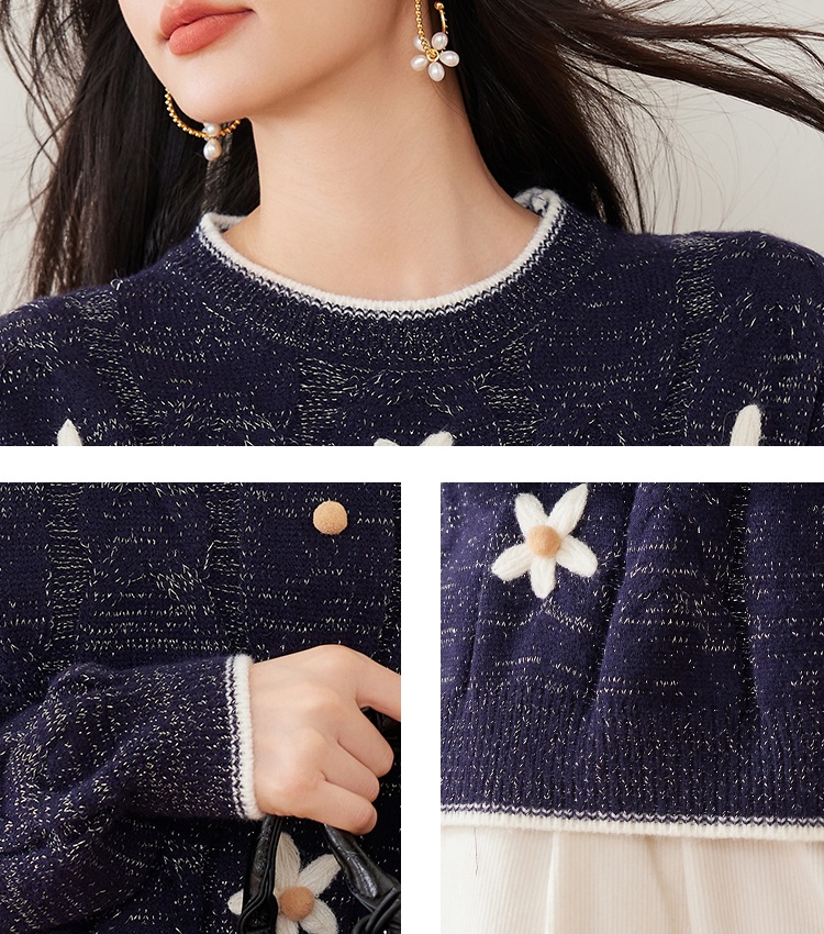 Crochet autumn and winter show young sweater for women