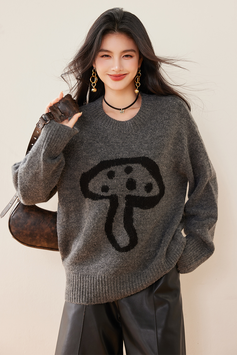 Mushroom autumn loose sweater