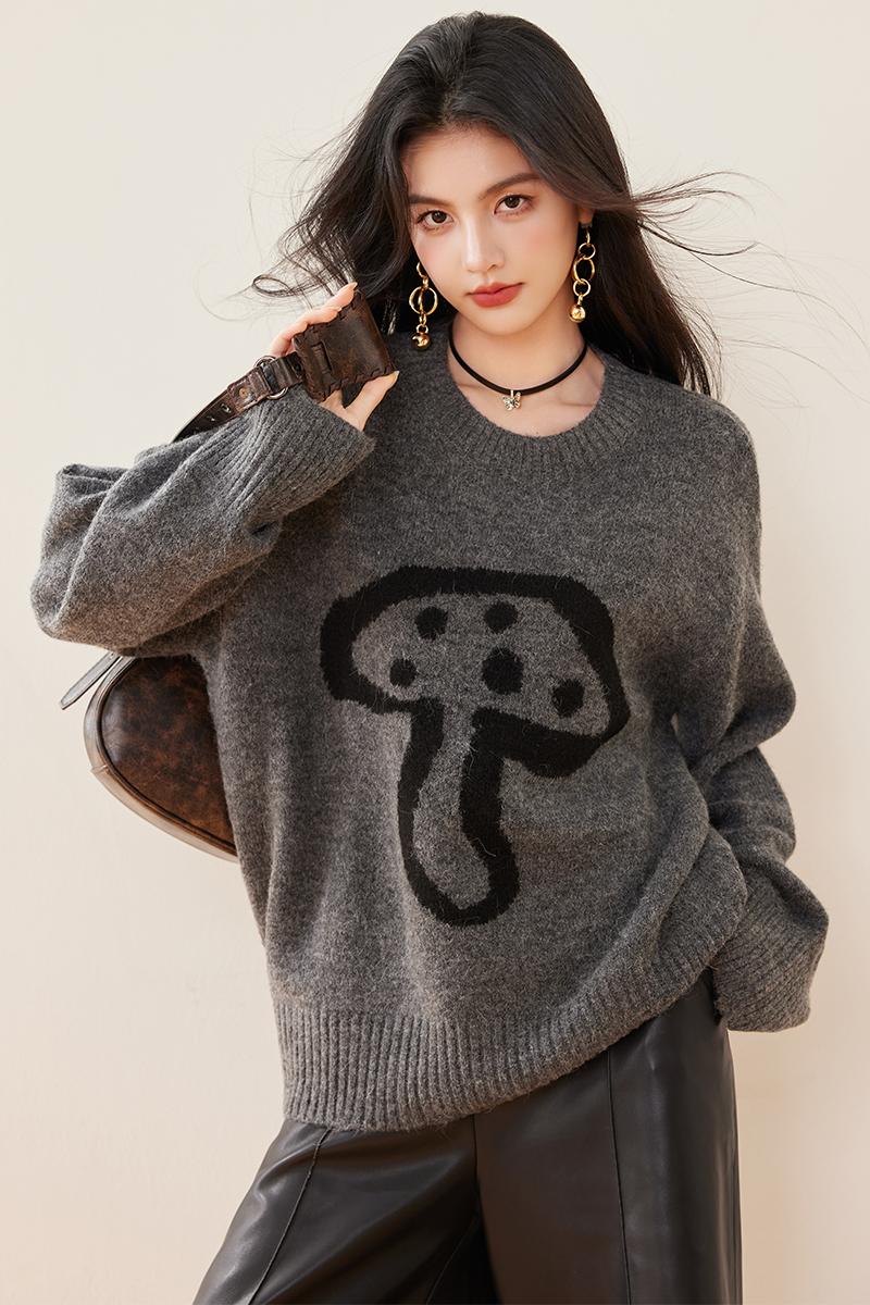 Mushroom autumn loose sweater