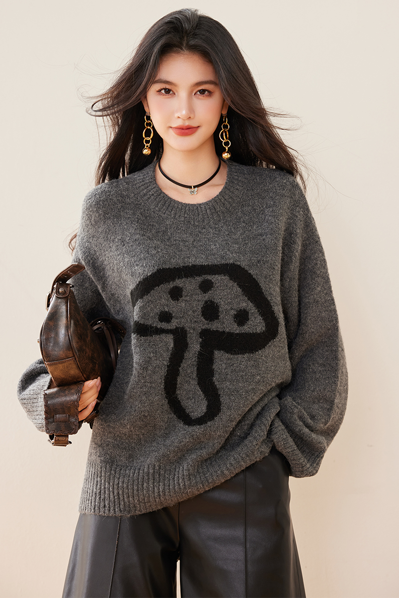 Mushroom autumn loose sweater