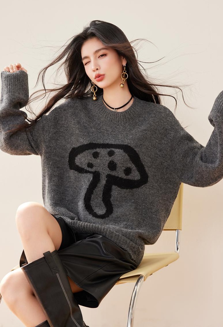 Mushroom autumn loose sweater