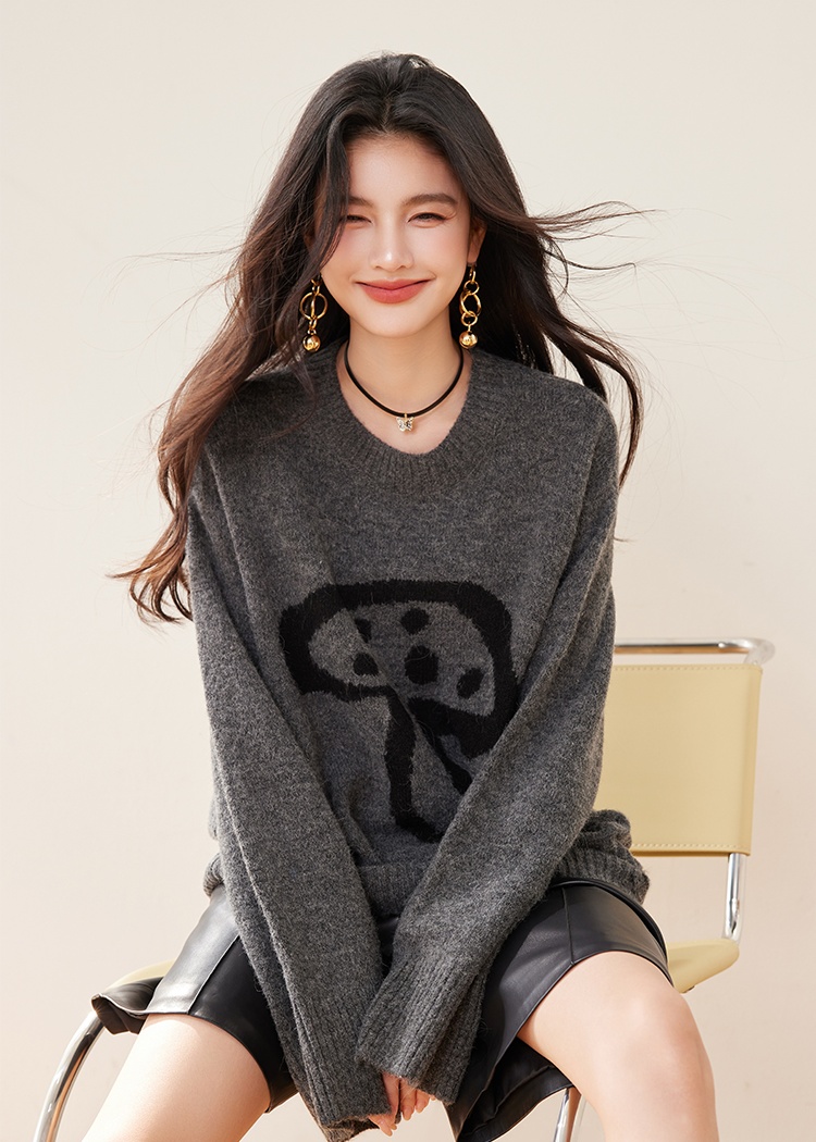 Mushroom autumn loose sweater