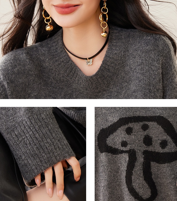 Mushroom autumn loose sweater