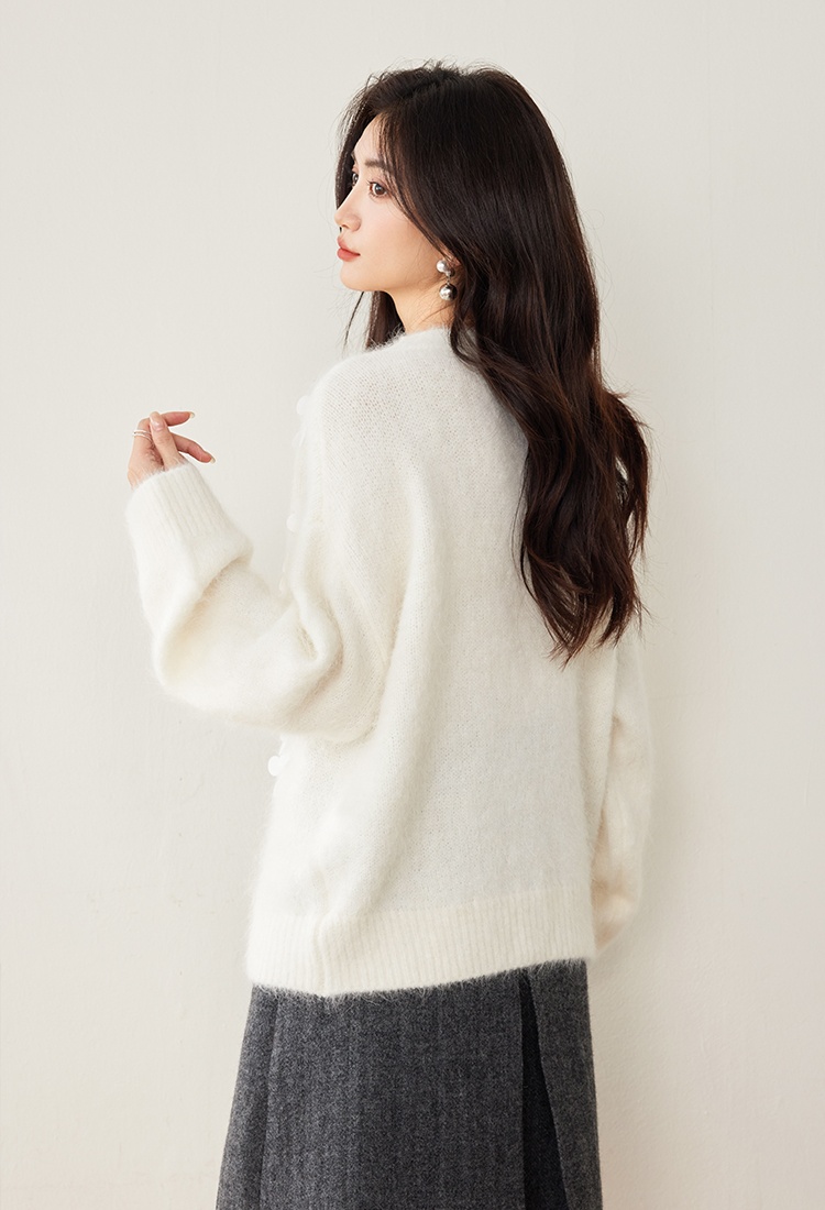 Autumn and winter gray lazy sweater for women