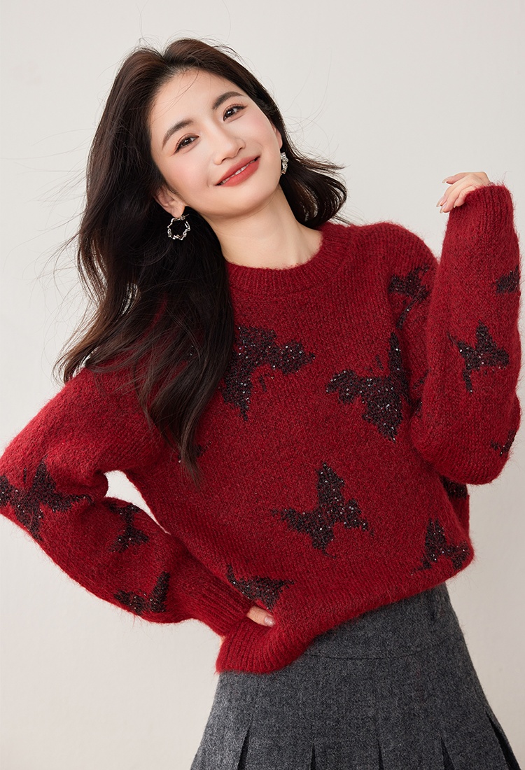 Sequins knitted cardigan autumn sweater for women