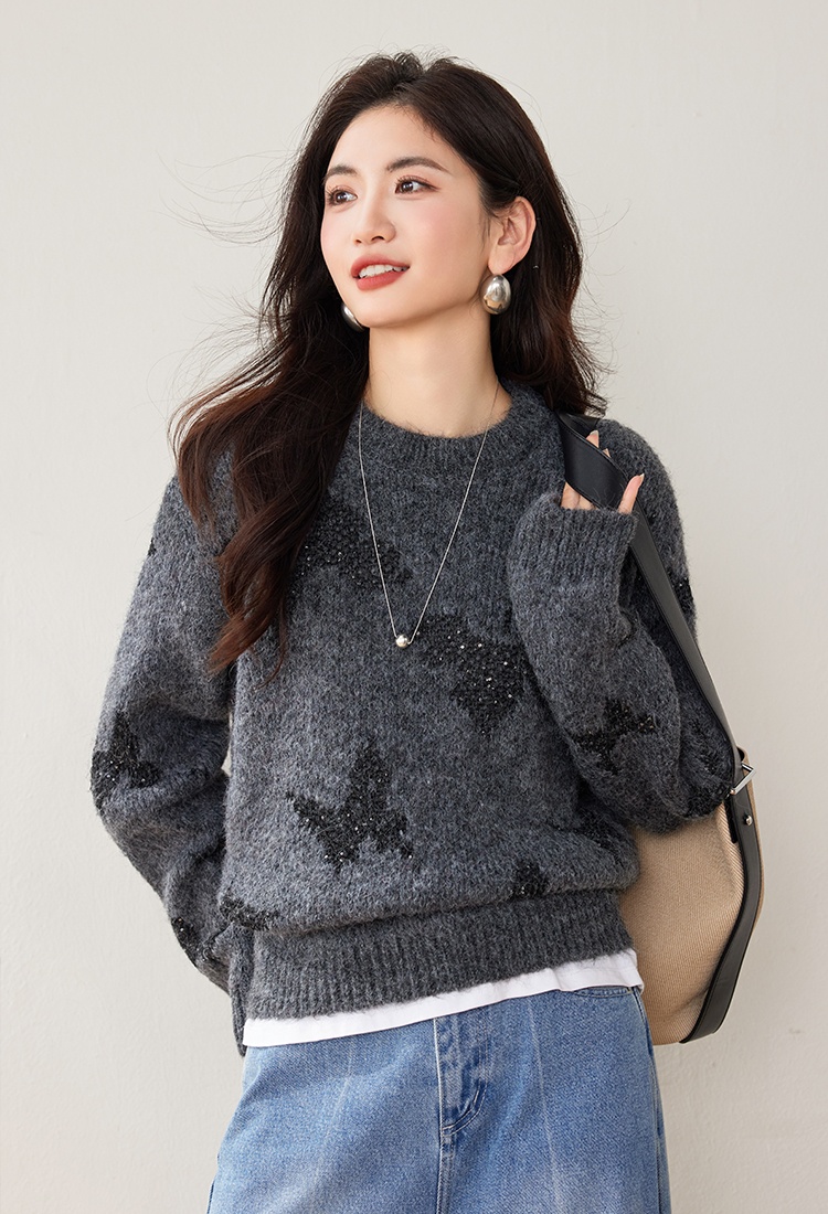 Sequins knitted cardigan autumn sweater for women