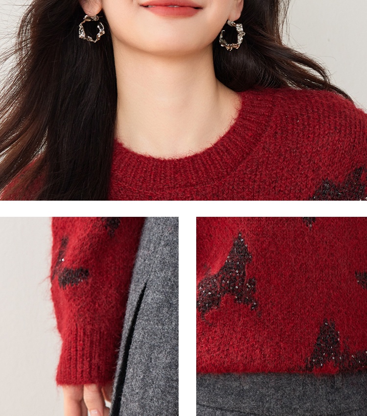 Sequins knitted cardigan autumn sweater for women