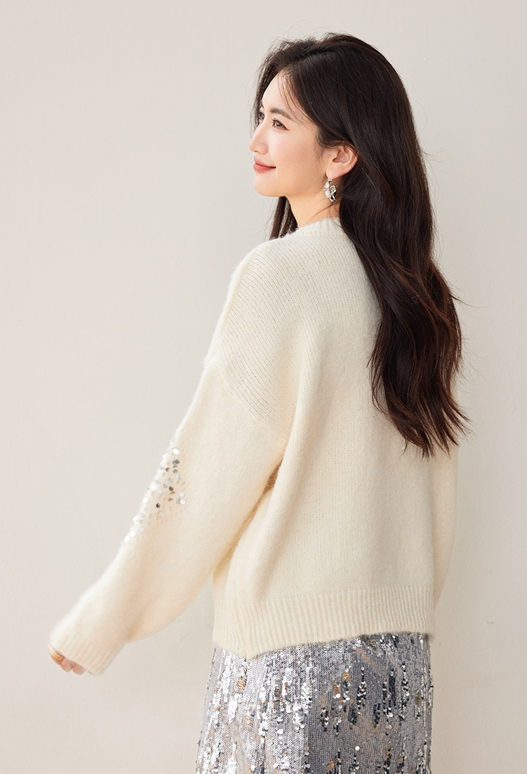 Long sleeve sequins sweater autumn and winter tops