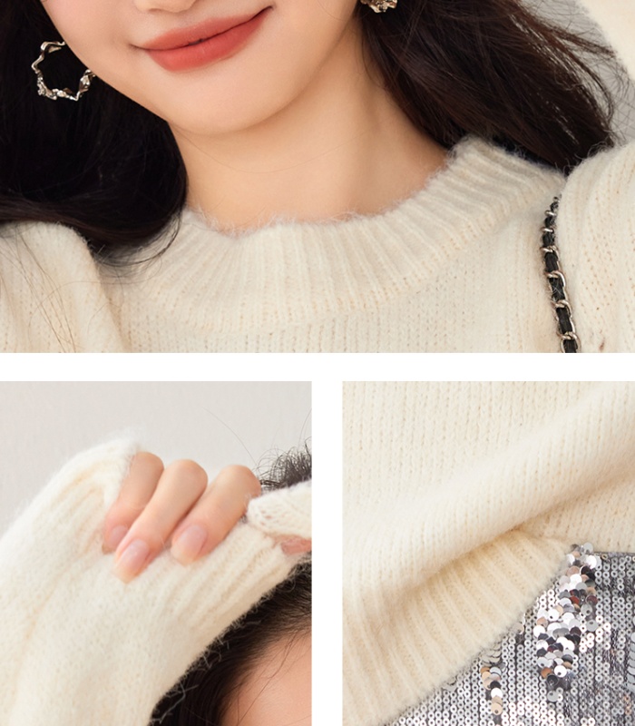 Long sleeve sequins sweater autumn and winter tops