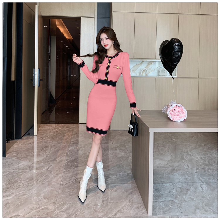 Chanelstyle knitted package hip temperament dress