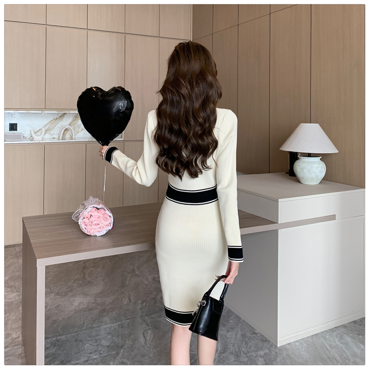 Chanelstyle knitted package hip temperament dress