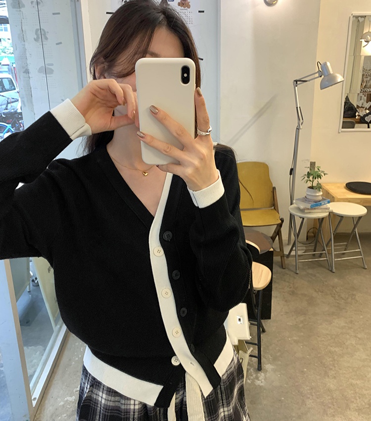 Pseudo-two unique sweater wool tops for women