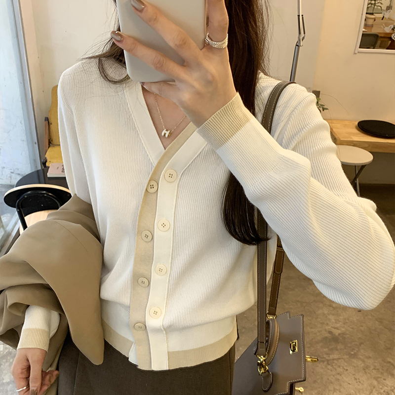 Pseudo-two unique sweater wool tops for women