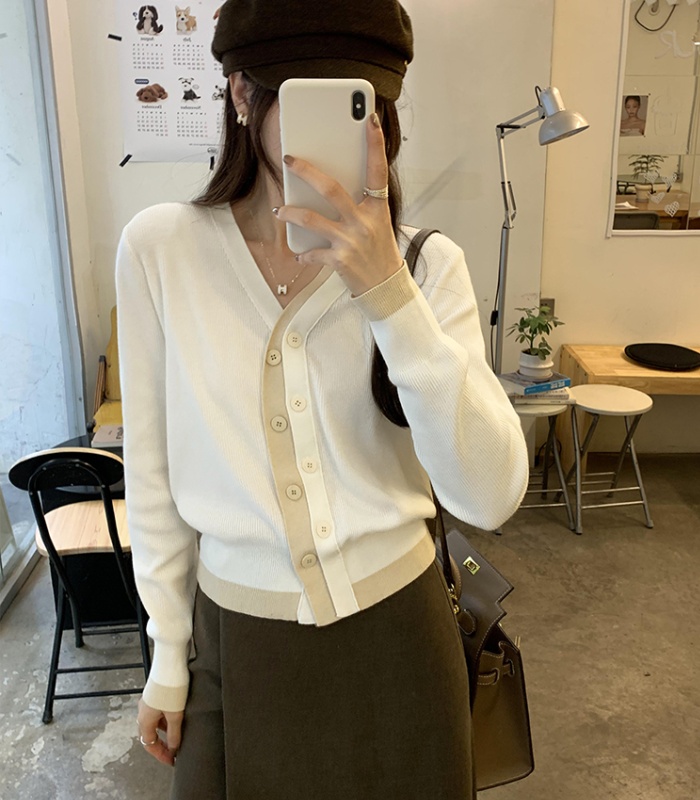 Pseudo-two unique sweater wool tops for women