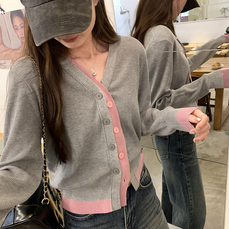 Pseudo-two unique sweater wool tops for women