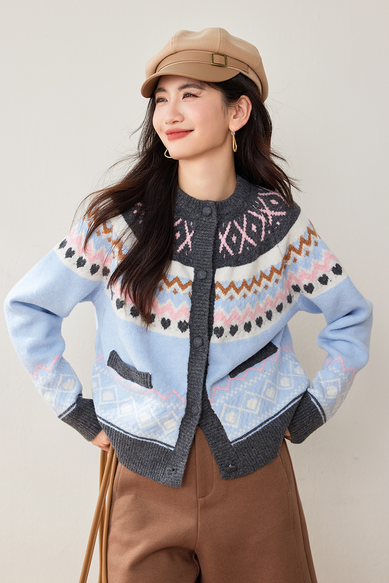 Japanese style thick knitted sweater lazy winter cardigan