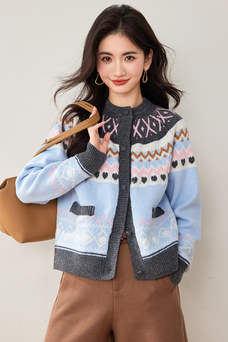 Japanese style thick knitted sweater lazy winter cardigan