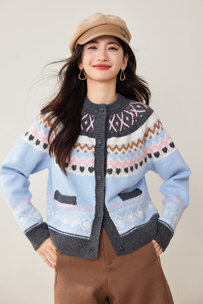 Japanese style thick knitted sweater lazy winter cardigan