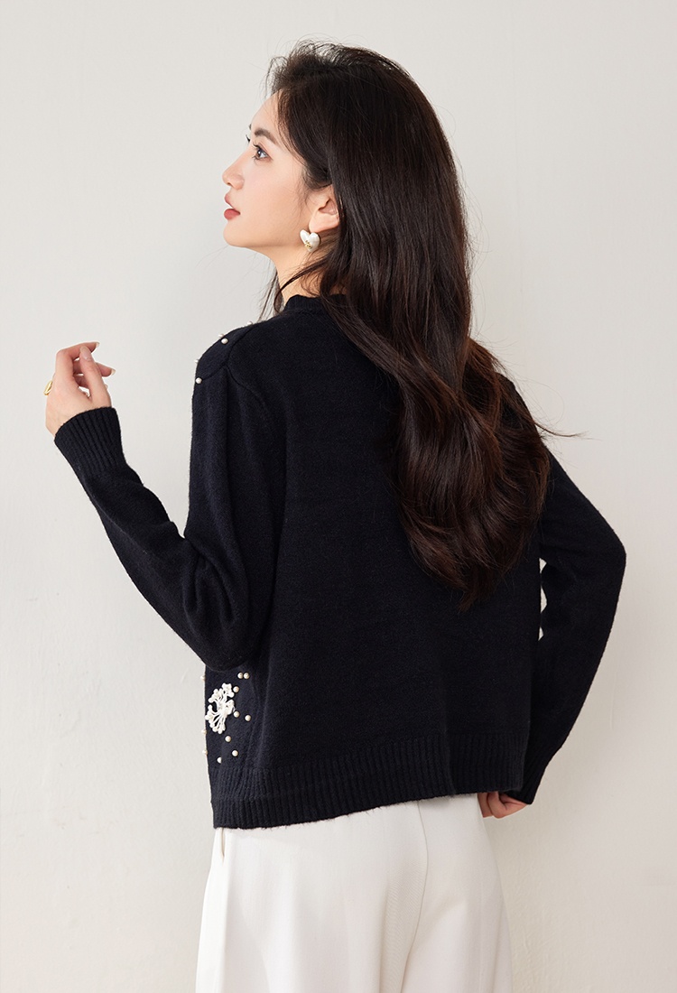 Beading chanelstyle tops autumn cardigan for women