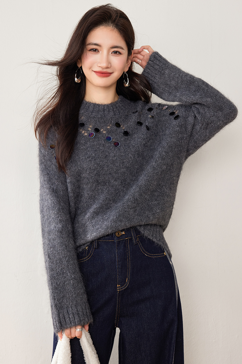 Symphony round neck Casual sweater for women