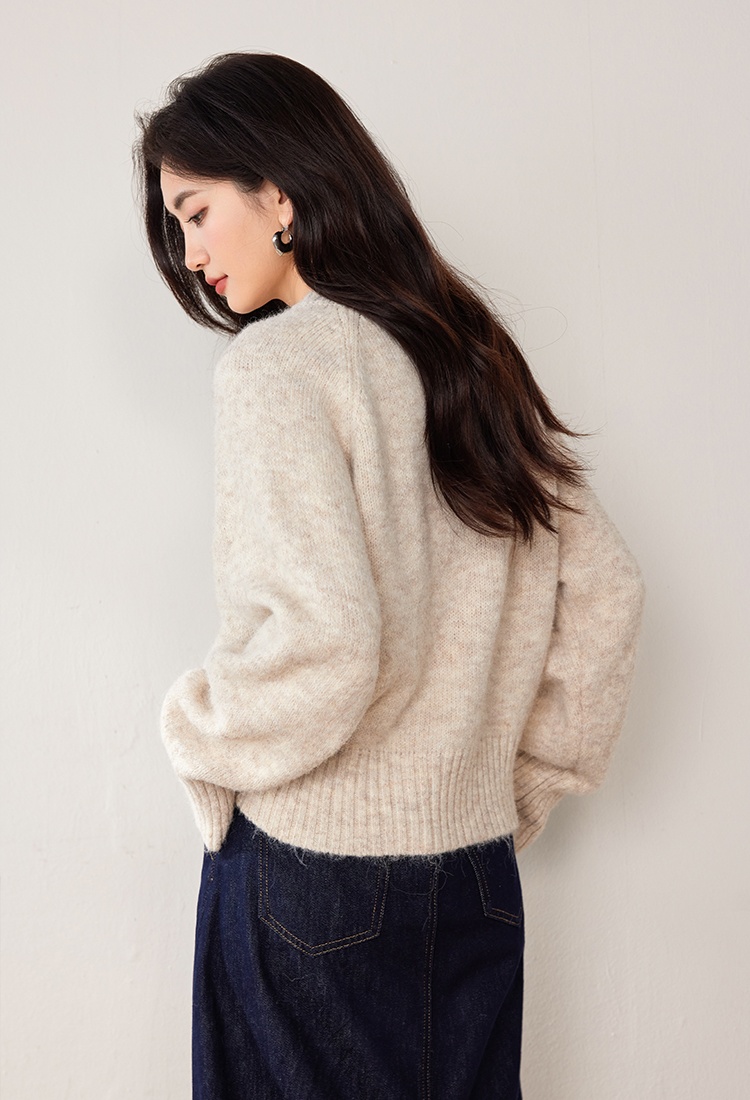 Cashmere pullover bow sweater bottoming winter thick tops for women