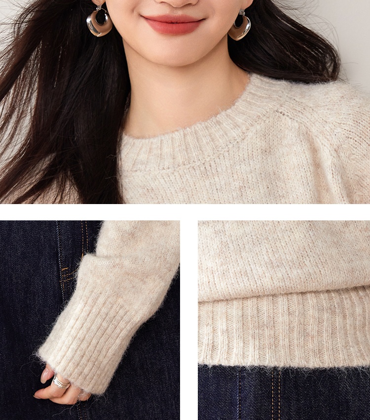 Cashmere pullover bow sweater bottoming winter thick tops for women