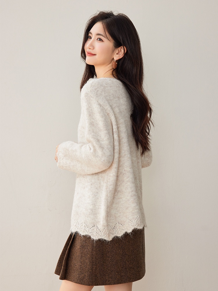 Long stereoscopic sweater flowers tops for women