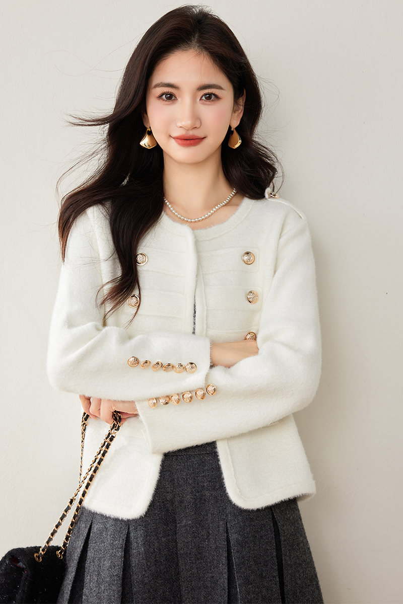 Korean style chanelstyle mink hair jacket