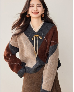 Knitted autumn sweater lazy coat