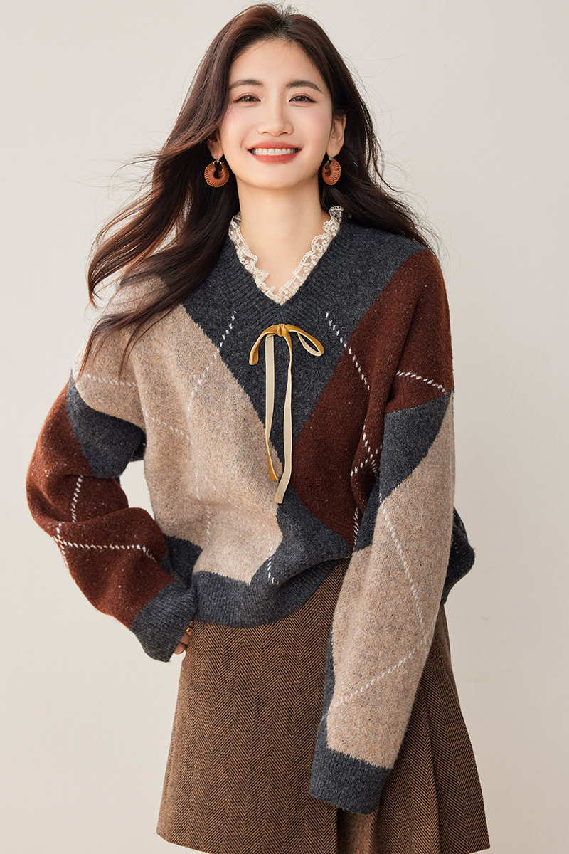 Knitted autumn sweater lazy coat