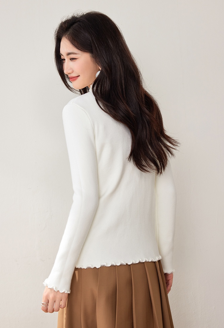 Sueding Korean style tops pure slim sweater for women