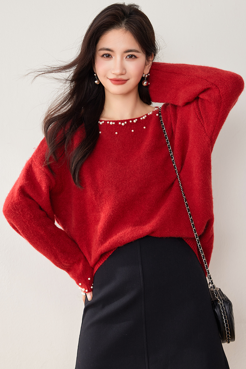 All-match long sleeve sweater temperament fashion tops for women