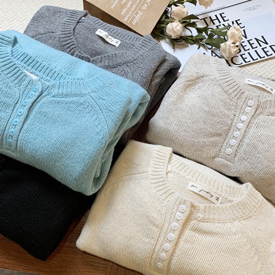 Wool lazy unique tops slim temperament sweater