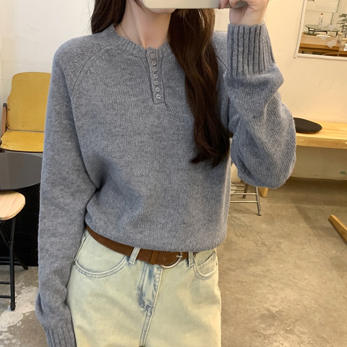 Wool lazy unique tops slim temperament sweater