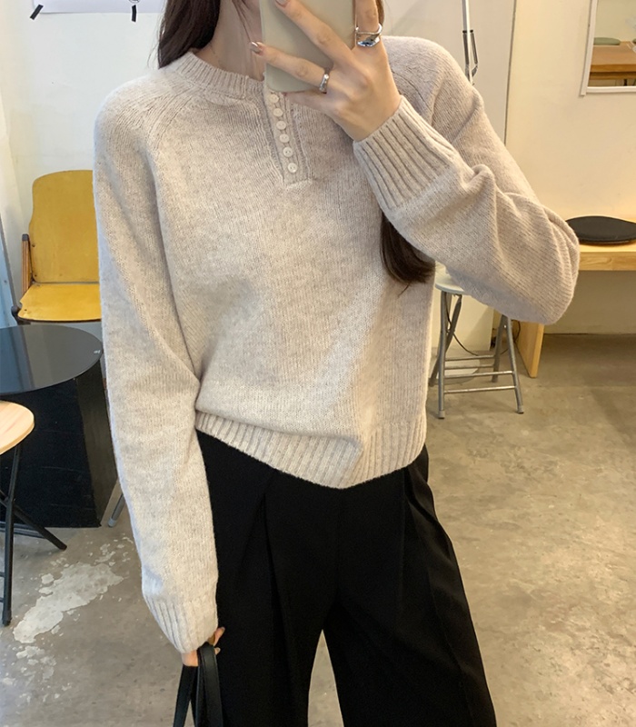 Wool lazy unique tops slim temperament sweater