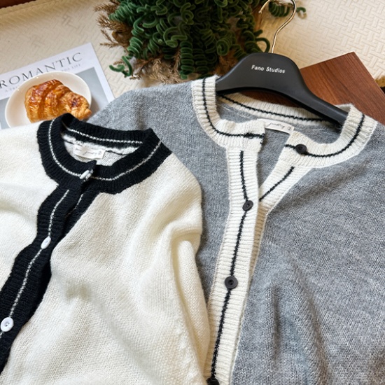 Splice stripe tops knitted sweater for women