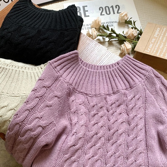 Autumn and winter strapless sweater wool tops for women