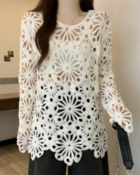 Spring shirt embroidery bottoming shirt for women