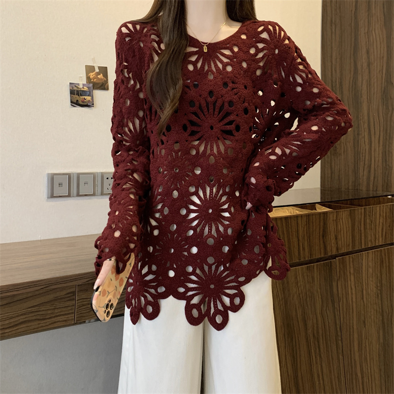 Spring shirt embroidery bottoming shirt for women