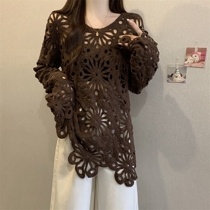 Spring shirt embroidery bottoming shirt for women