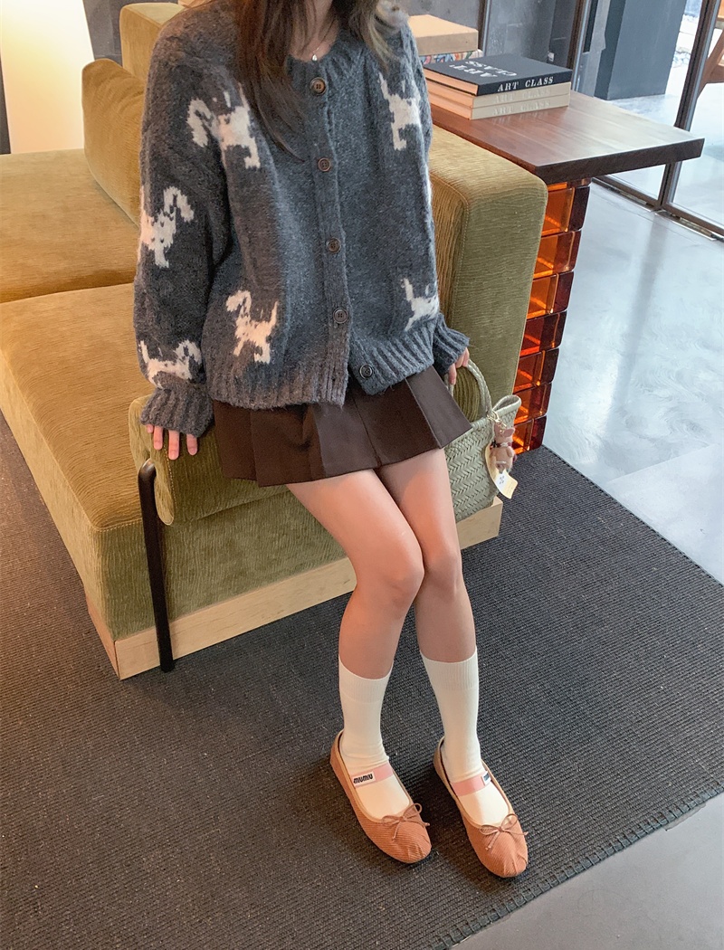 Retro cartoon cardigan long sleeve Korean style sweater